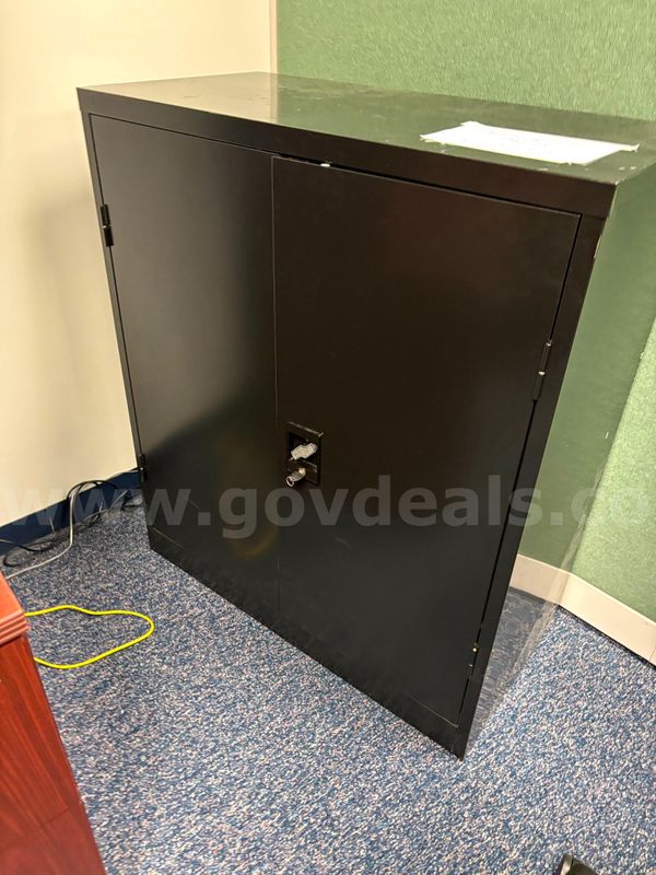 Black Metal Cabinet W/ KEY
