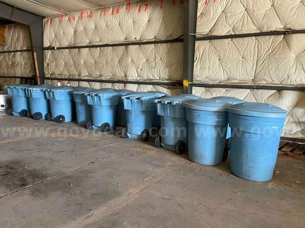Lot of 17 Rolling Trash Bins