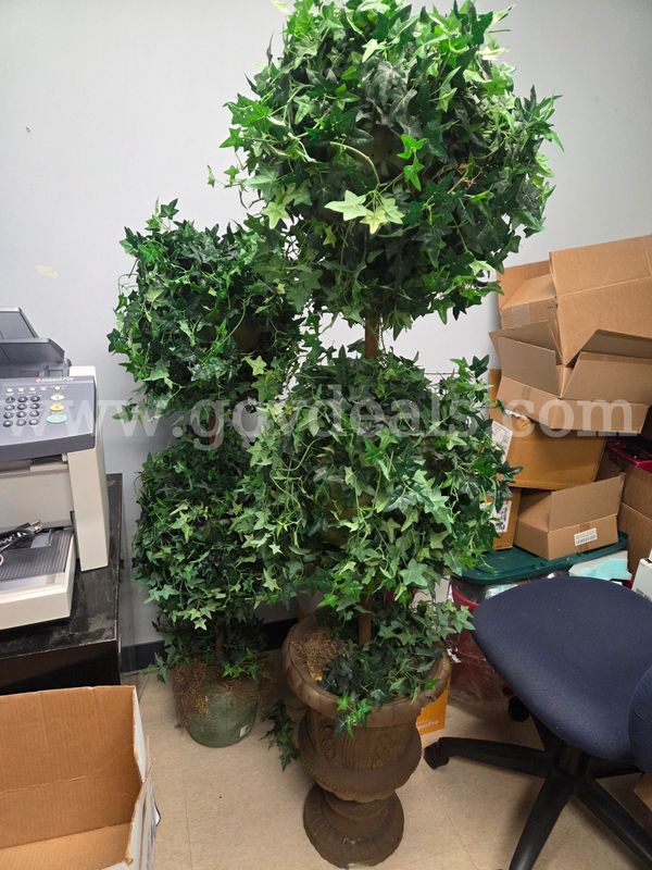 Topiary Artificial Trees - Set of 2 (one missing pot)