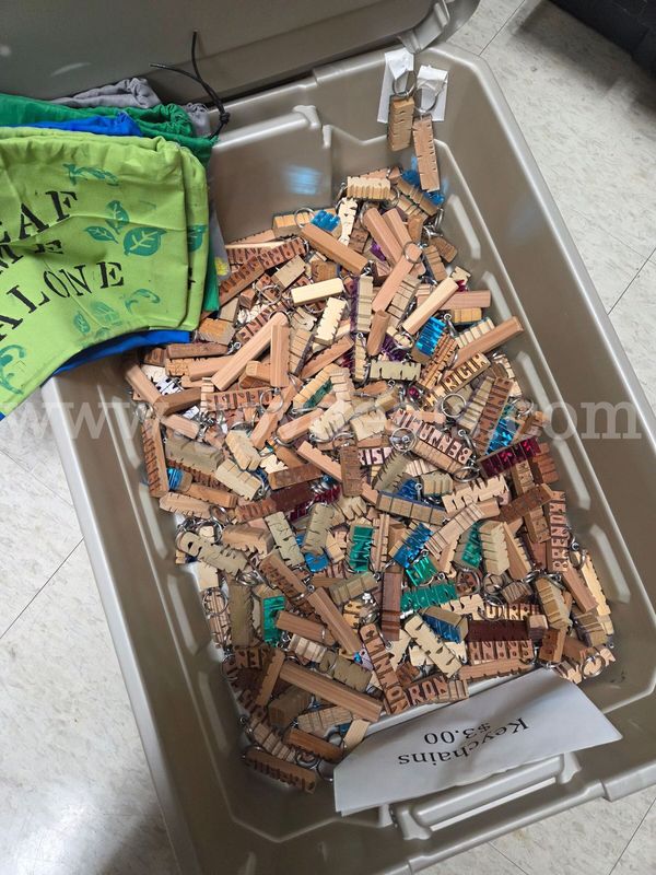 Box of Wood Keychains - Various Names