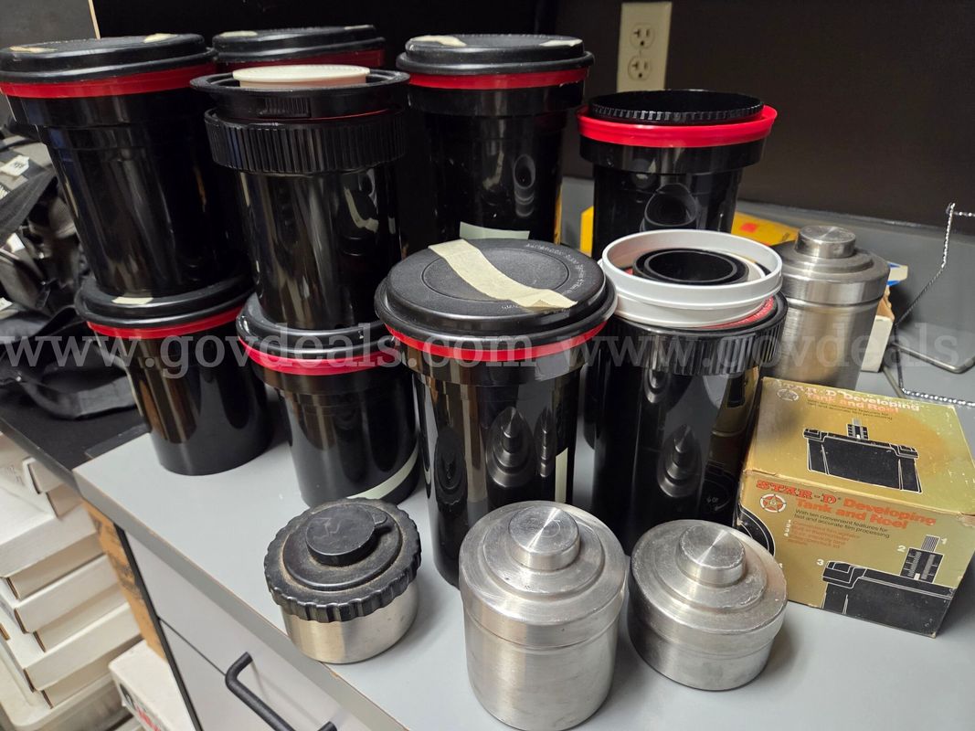 Paterson Super System 4 Film Developing Tanks & Misc Dark Room Supplies & Trays