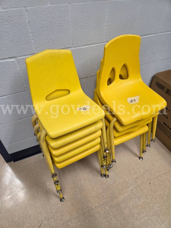 Toddler Yellow Plastic Chairs - Lot of 9