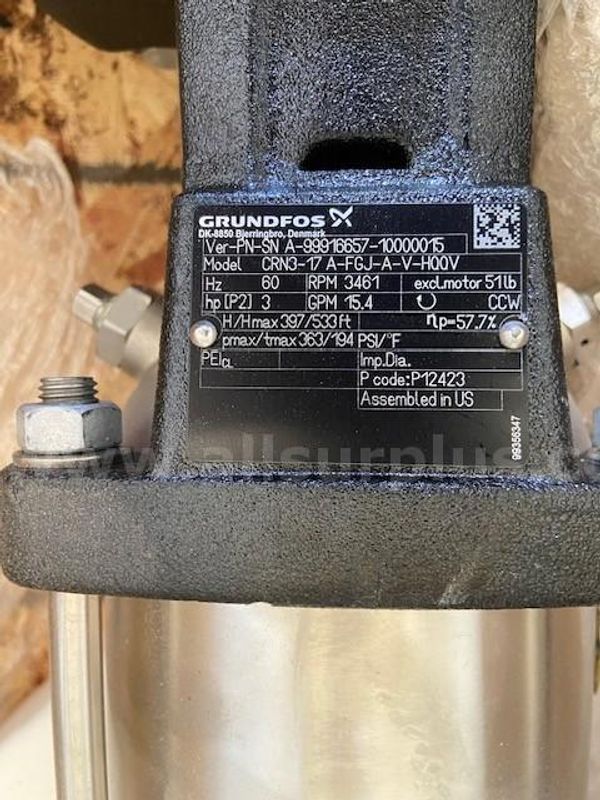 Grundfos CRN3-17 Vertical Multistage Stainless Pumps