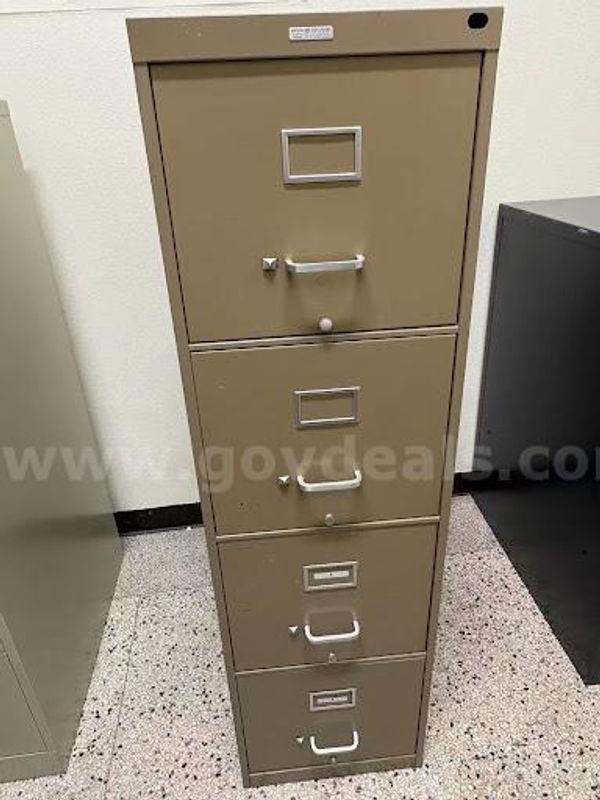 Lot of (4) 4-drawer Metal File Cabinets