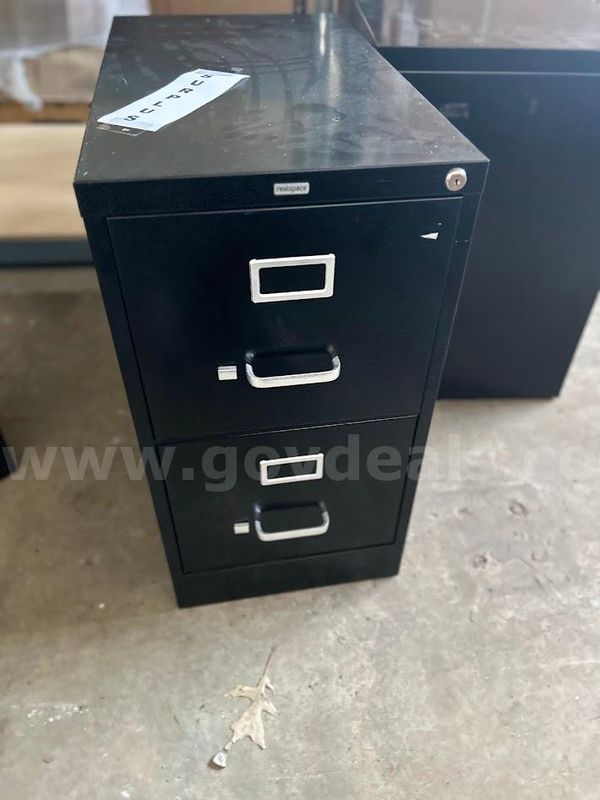 Black two drawer file cabinet