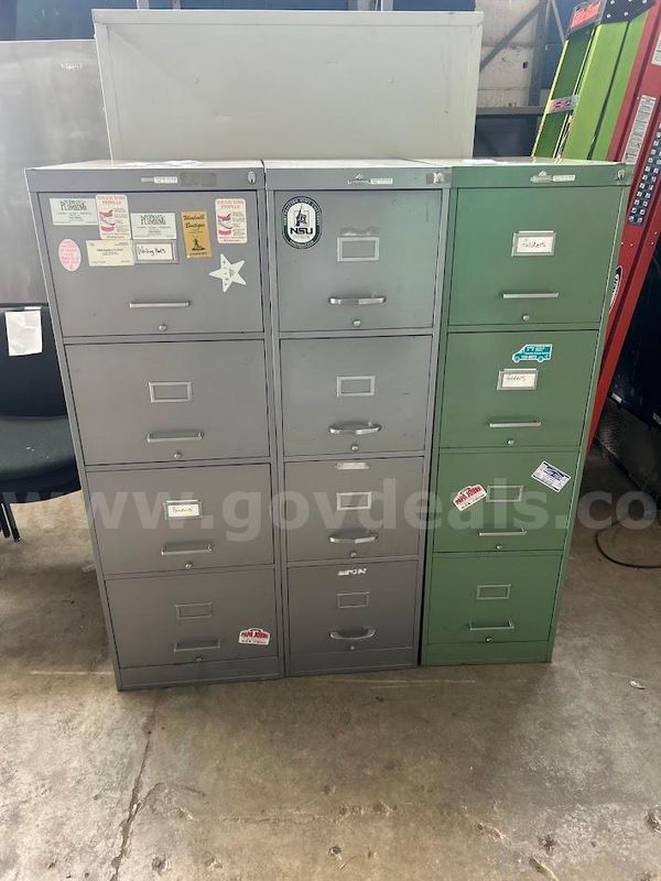Lot of three 4 drawer file cabinets