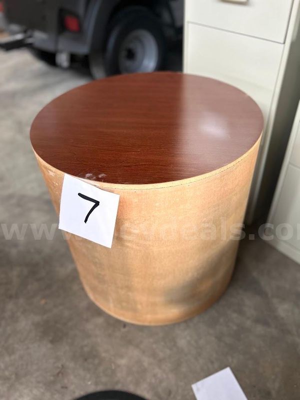 Wooden round side table