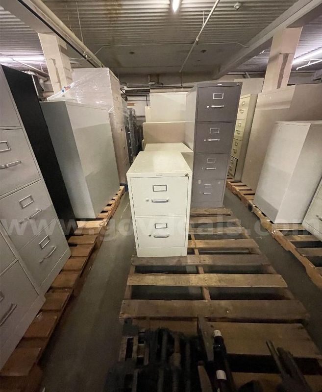A Lot of (3) Short/Wide 2 Drawer Filing Cabinets