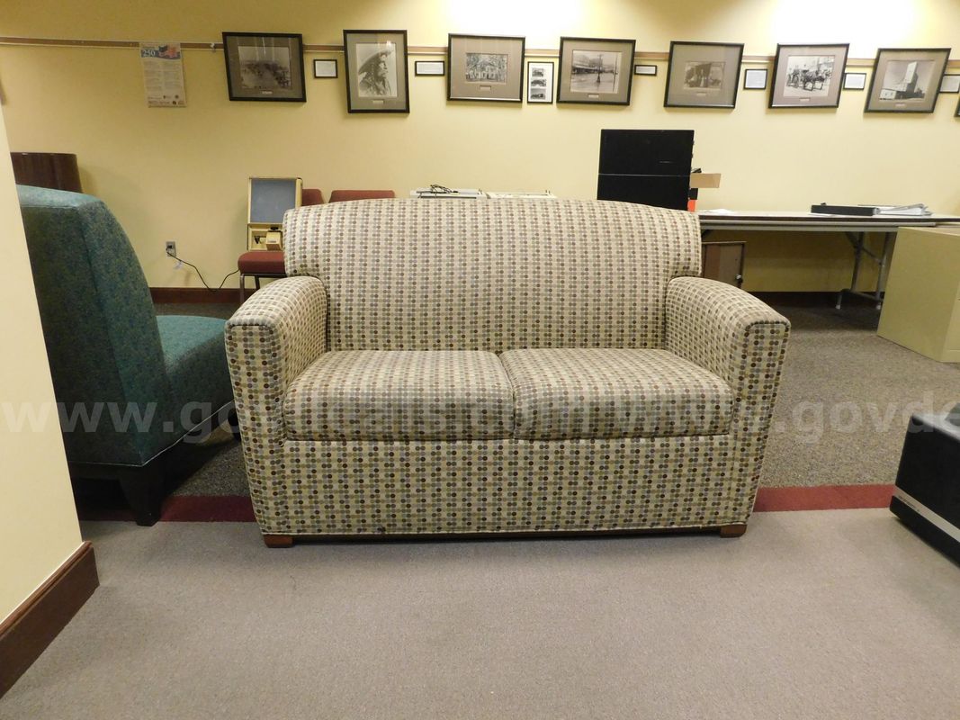 Loveseat - Light Gold Patterned