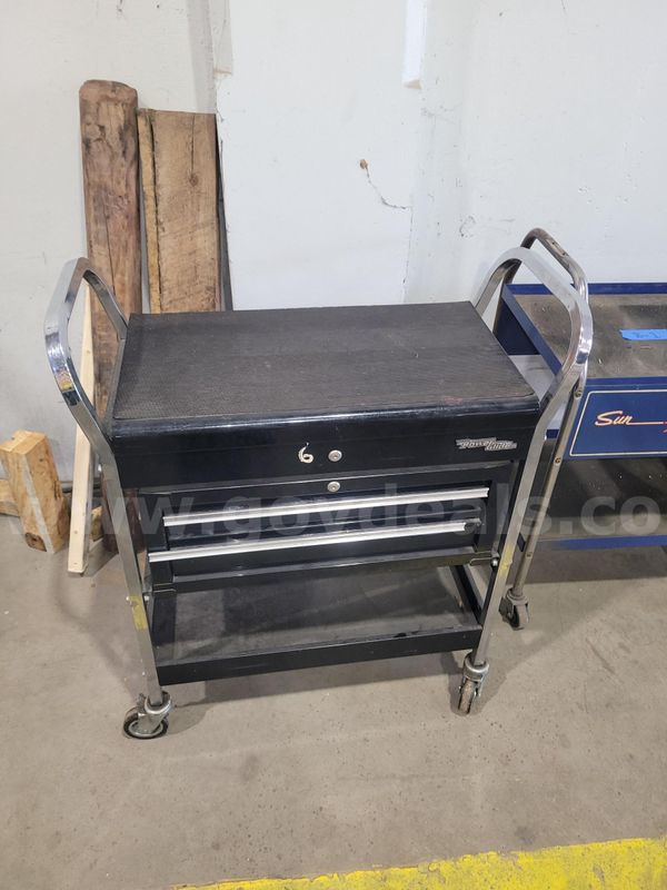 Power Glide Rolling Tool Cart with Lid & Drawers