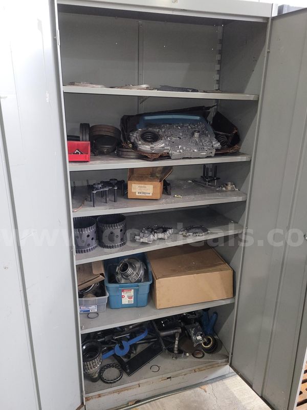 Steel Storage Cabinet with Misc. 4L60 Transmission Parts