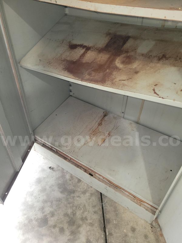 Steel Storage Cabinet, Damaged Lower Shelves