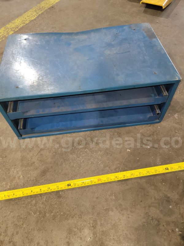Empty Metal 2-Drawer Parts Cabinet