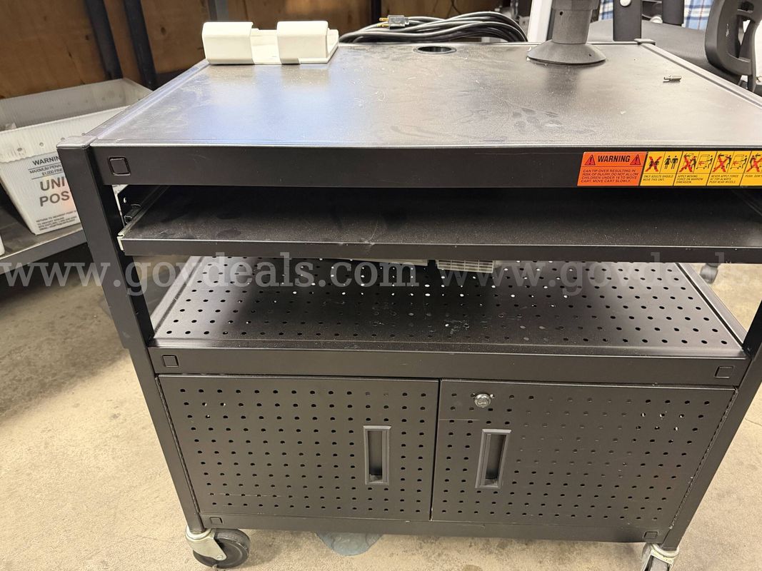 Rolling cart with storage and projector attachment ( No Projector)