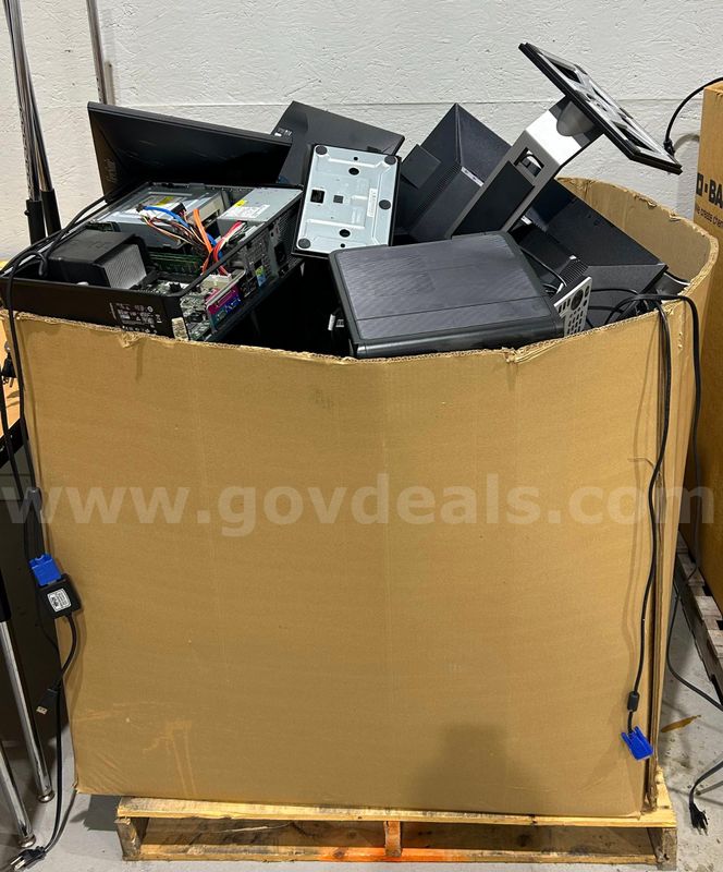 4 Computer Bins & 2 Large Printers