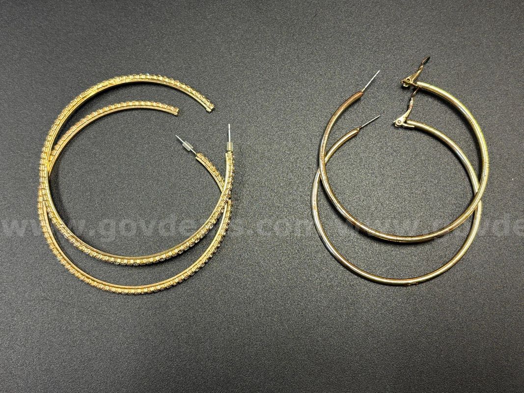 Two pairs of hoop earrings