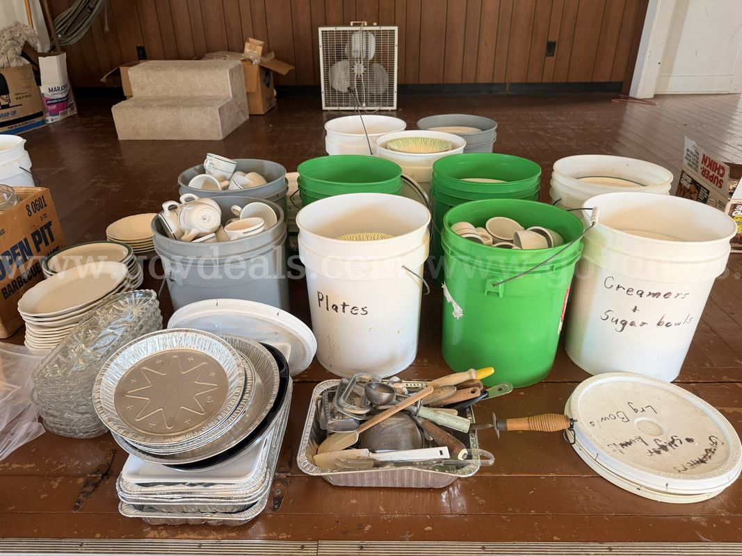 Lot of Plates, Cups and Bowls