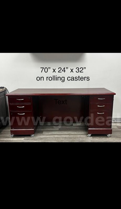 Wooden Desk on Casters