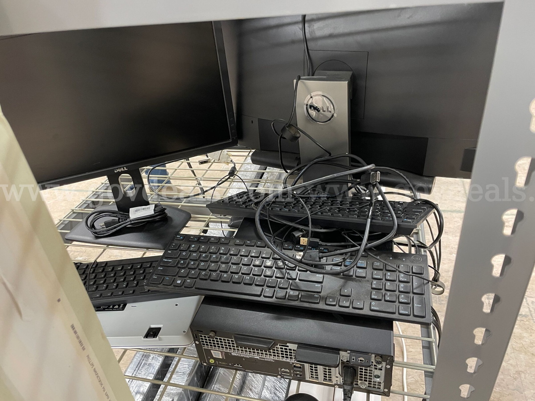Lot of Desktop Computers, Monitors Key Boards & Old Dispatch Equipment