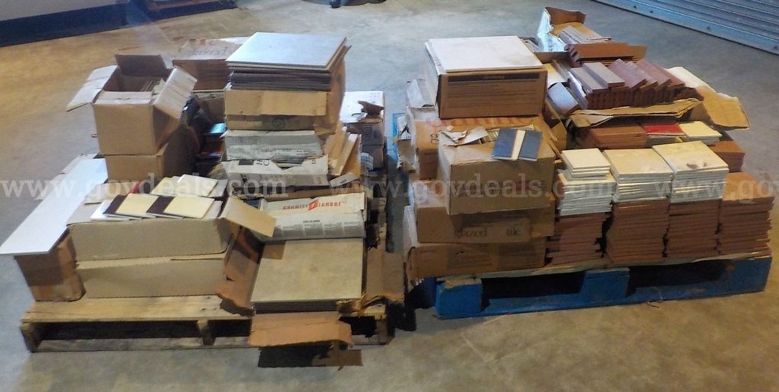 Pallets of Assorted Ceramic Tiles for Wall, Flooring, Edging