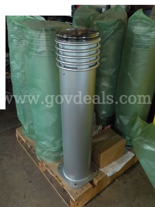 (6) Commercial Light Up Bollards with Solar Panel Barrier Posts
