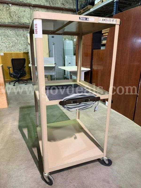 Tall Rolling Cart with Power Strip
