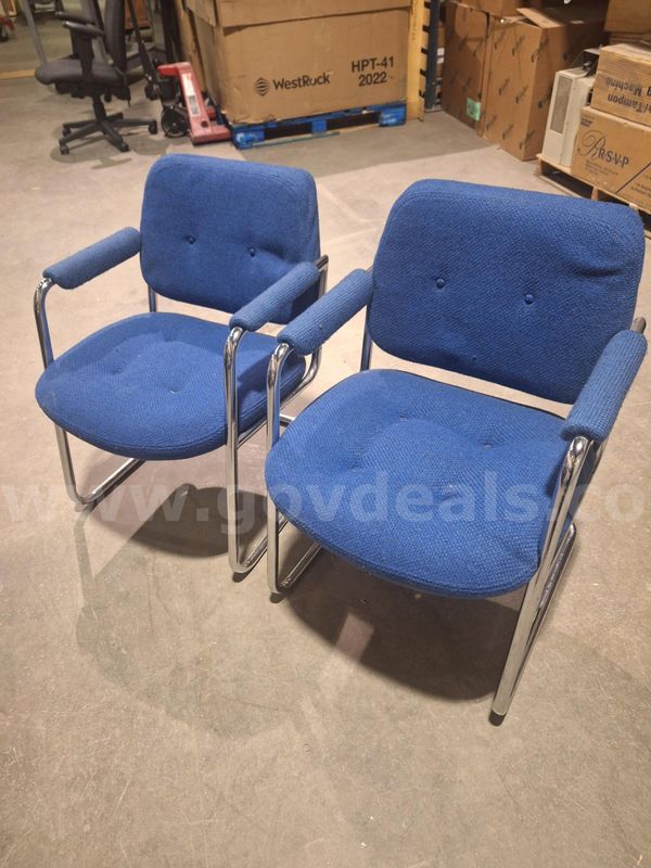 Blue Reception Chairs, Lot of 2