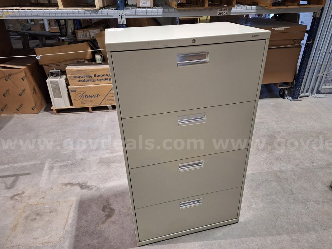 Metal 4-Drawer File Cabinet Beige