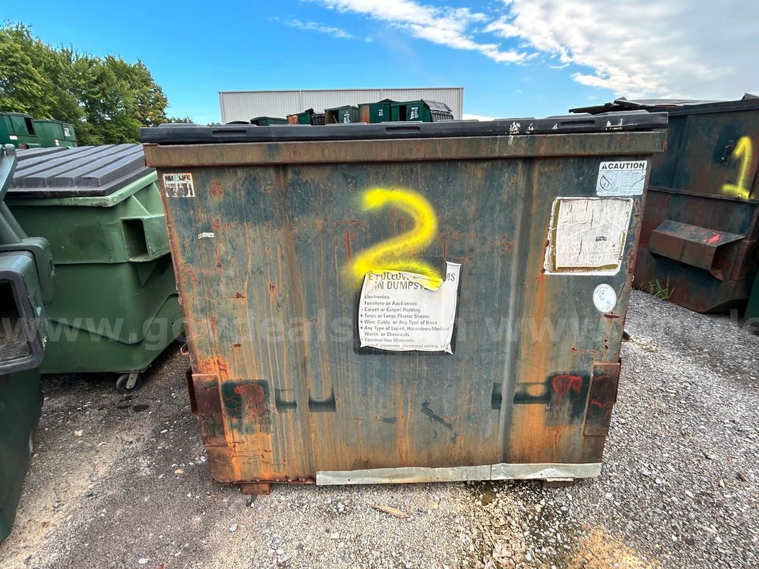 1 Lot of (3) Various Size Dumpsters - LOT 2 - Total of (3) Sold in One Auction