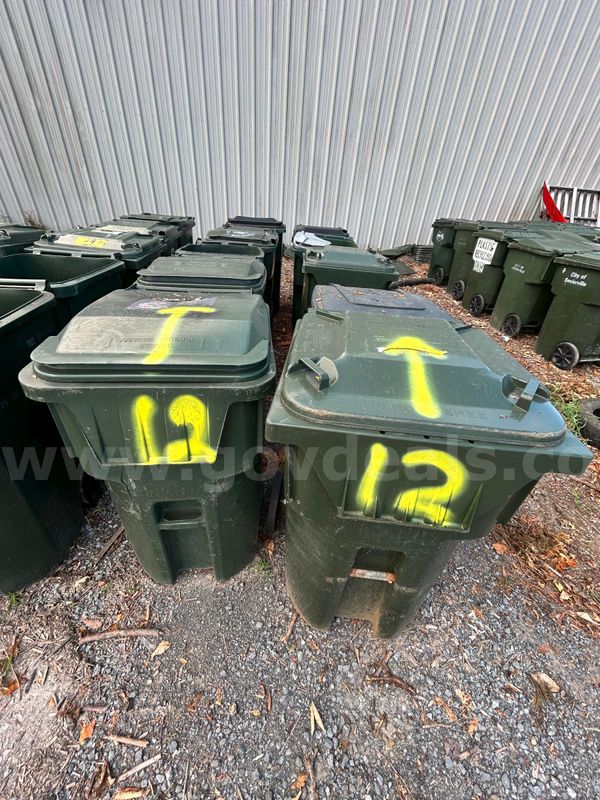 1 Lot of (10) Rolling Green Trash Cans- LOT 12 - Total of (10) Sold in One Auction
