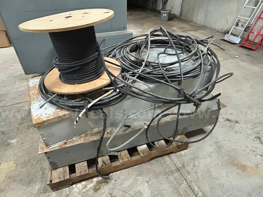 1 Pallet of Industrial Electrical Cable and Stacked Breaker Box