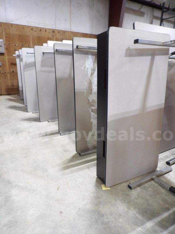 8 Gray Top Tables ("T" leg)