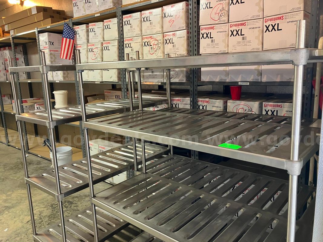 Three Stainless Steel Storage Racks