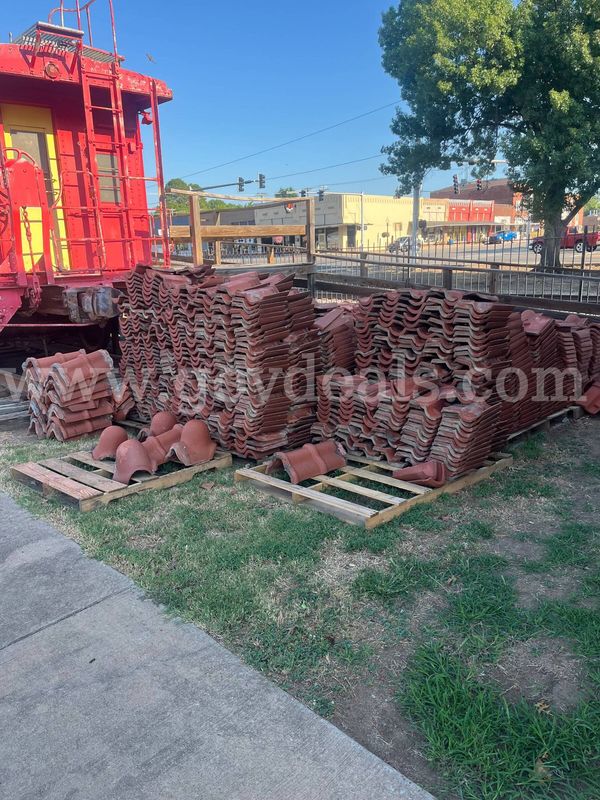 Lot of Multiple Pallets of Brick Roof Tiles