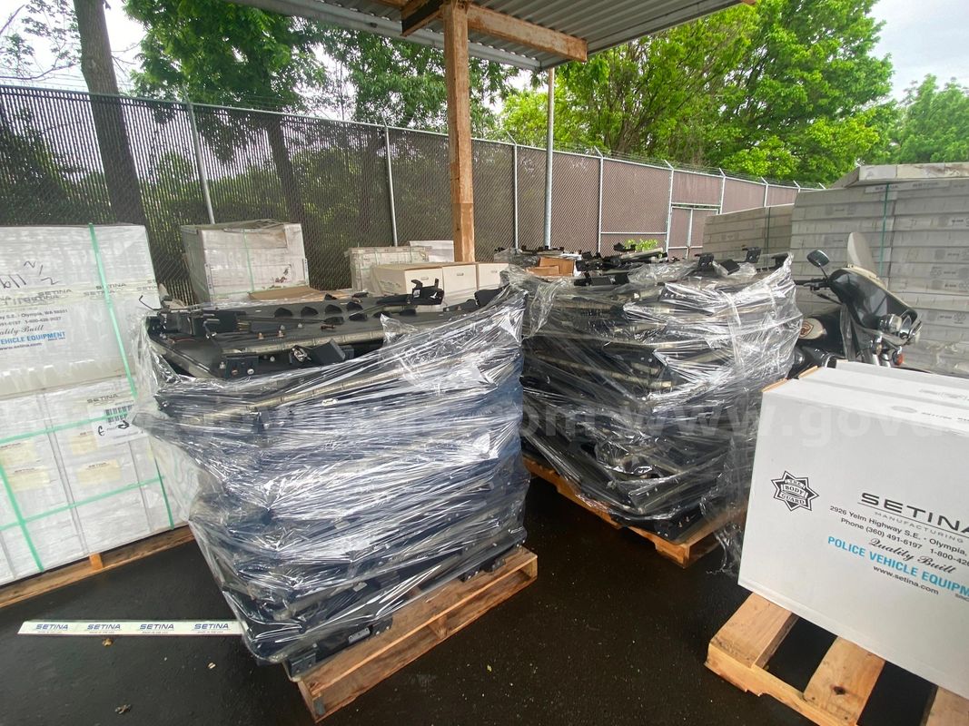 4 Pallets of Used Full Size Light Bars for Police and Emergency Vehicles