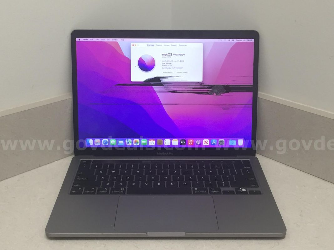 Apple MacBook Pro 2020 - Apple M1 Chip 3.20 GHZ, 8GB RAM, 512GB SSD, Monterey, BAD LCD