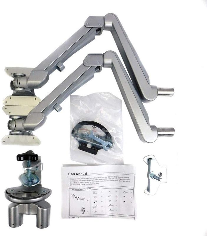 Lot of 45 ESI Edge2 v4 Dual Monitor Arm EDGE2-V4-SLV (NIB)