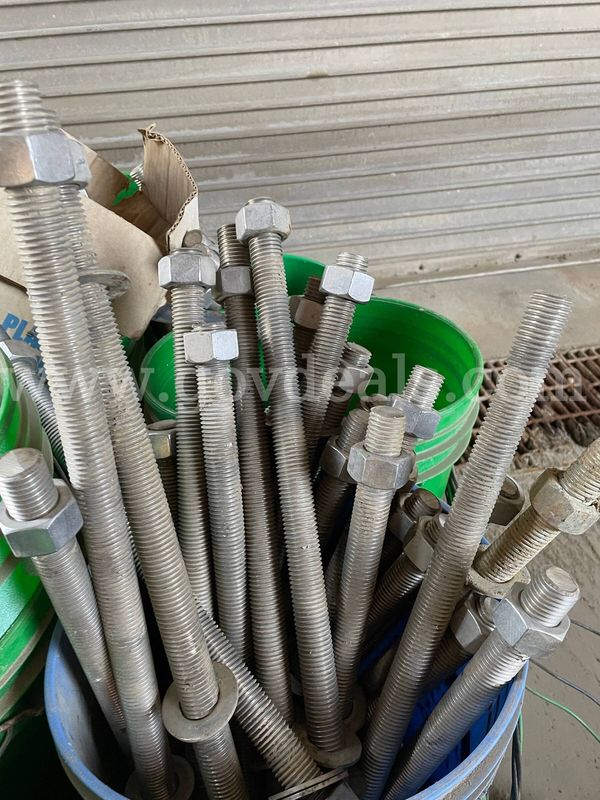 Pallet of Assorted Nuts, Bolts, Threaded Rods & Hardware
