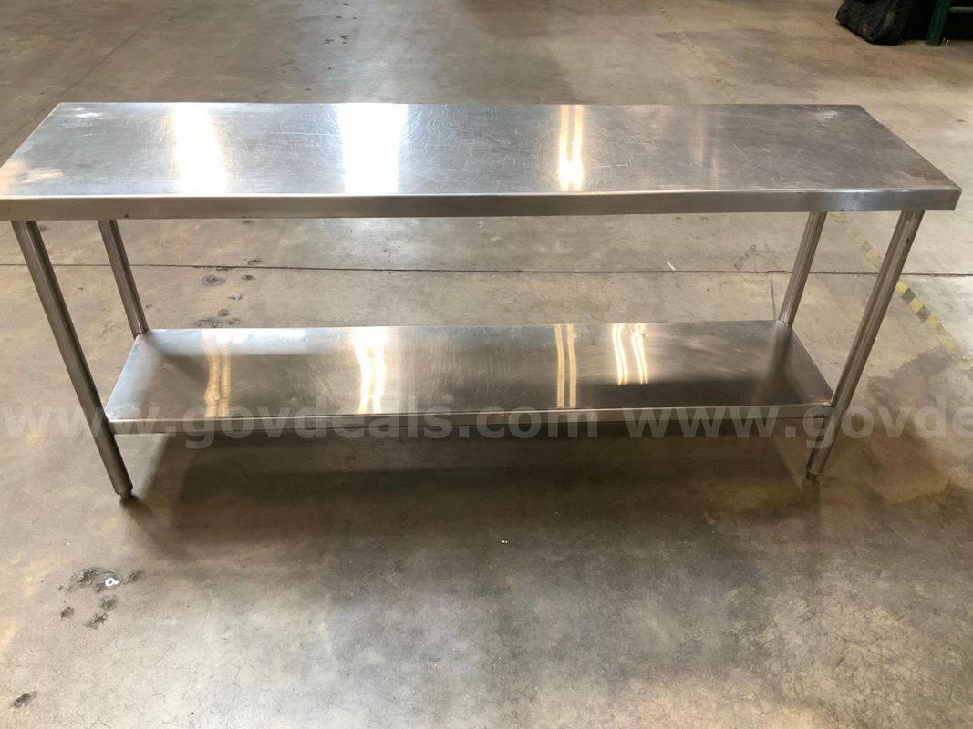 Stainless Steel Table 72" Long 18" Wide 33" Tall
