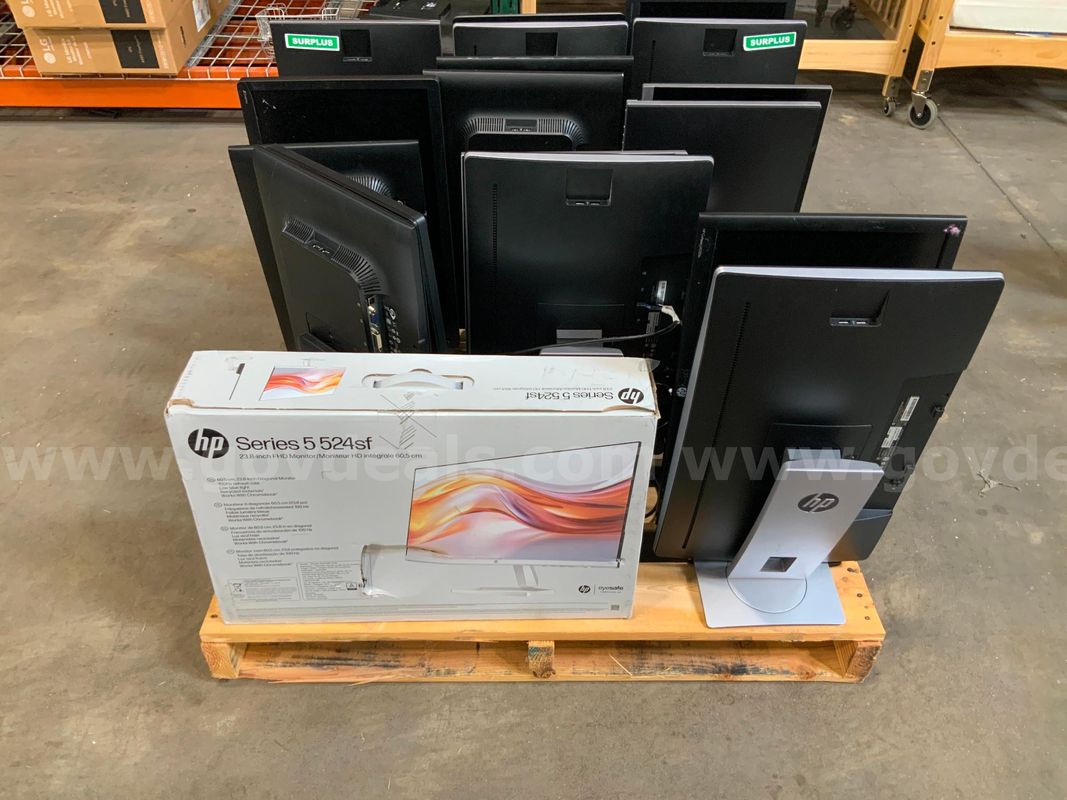19 Assorted Monitors with stands