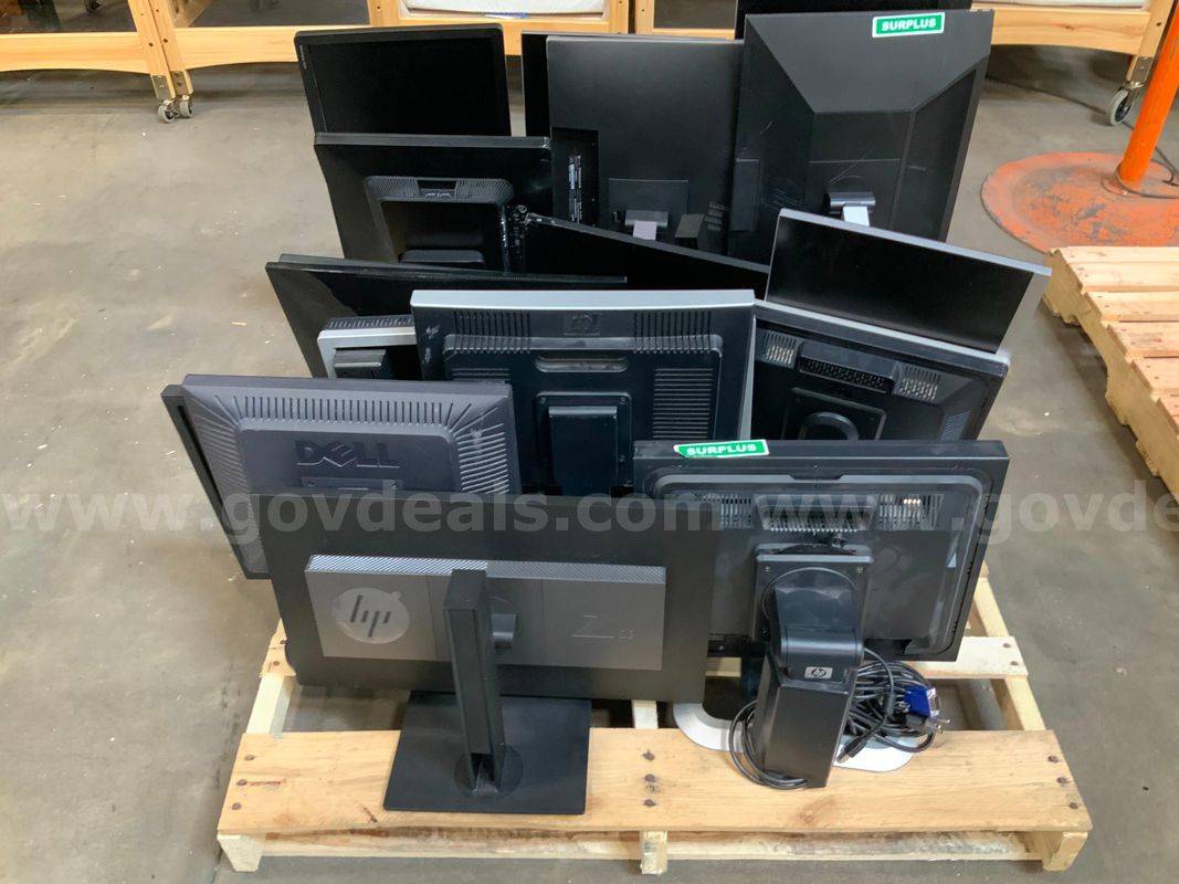 17 Assorted Monitors with stands