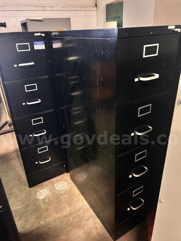 Lot of 3 Vertical Metal Filing Cabinets