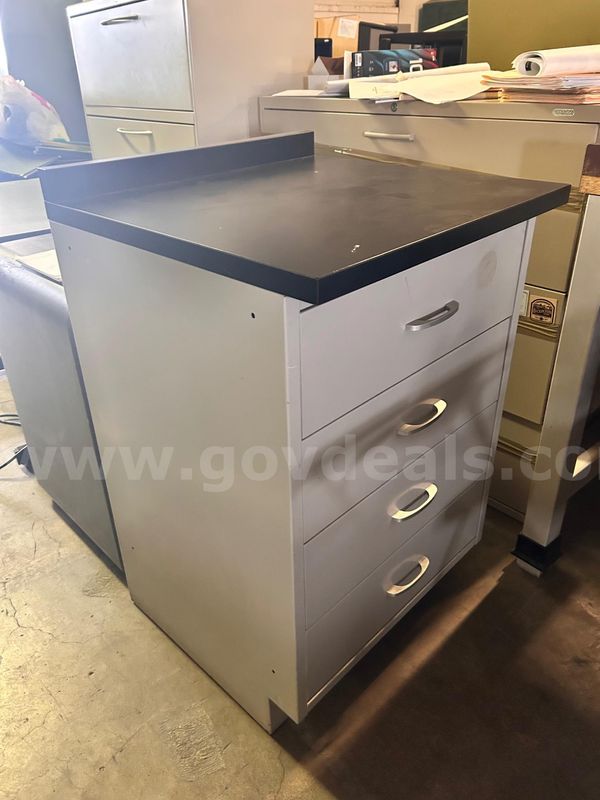 Mobile Pedestal File Cabinet with Worksurface
