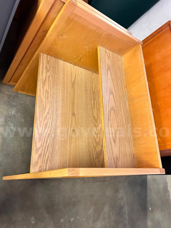 Wooden Study Carrel / Library Study Desk with Raised Shelf