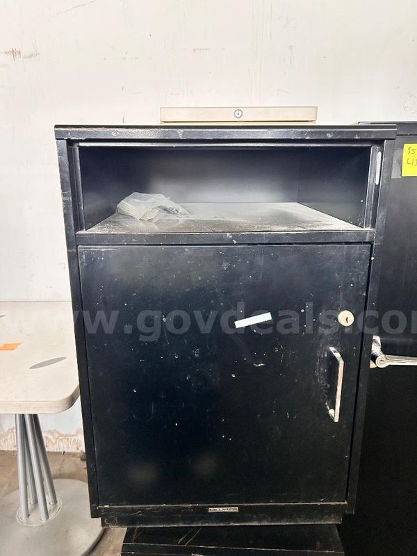 Steelcase Black Metal Storage Cabinet