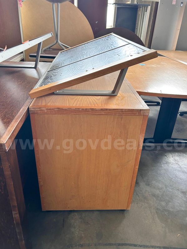 Desk with Raised Slanted Drafting Top Riser
