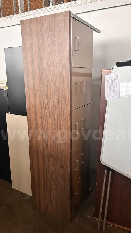 Tall Wood Laminate 5-Drawer Vertical Filing Cabinet