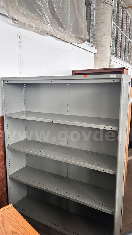 Heavy-Duty 5-Shelf Industrial Gray Steel Bookcase