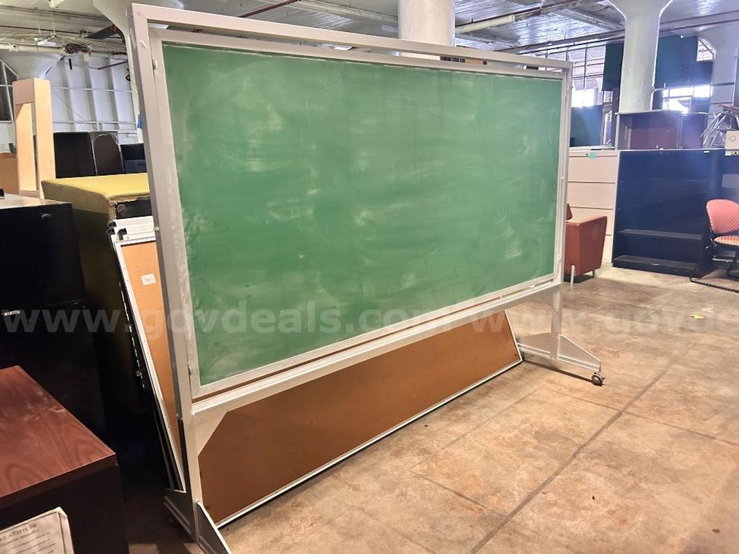 Large Green Chalkboard on Wheels
