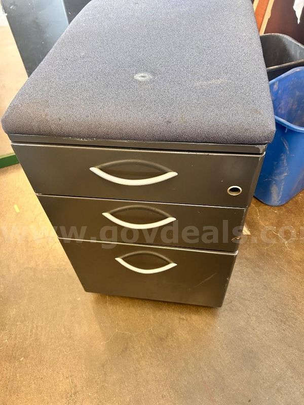 Steel File Cabinet with Fabric Padded Cushion Top